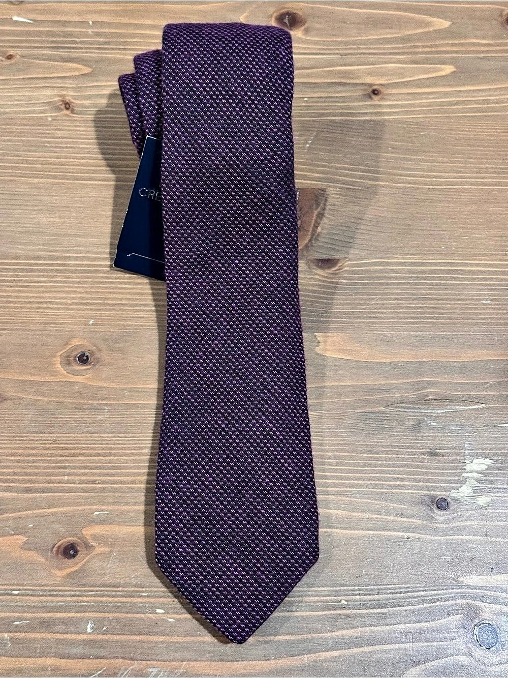 Cremieux Wool Tie in Purple/Pink Geometric Pattern Woven Pattern NWT